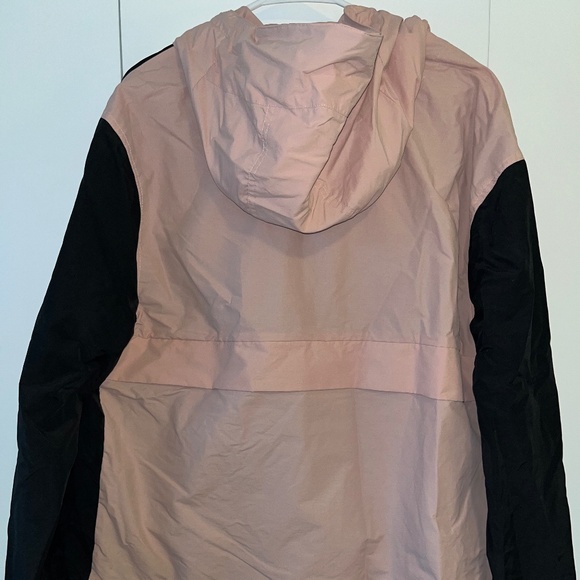 Divided H&M Mens Large‎ Black & Pink Half Zip Adult Casual Windbreaker Hooded - Picture 2 of 8